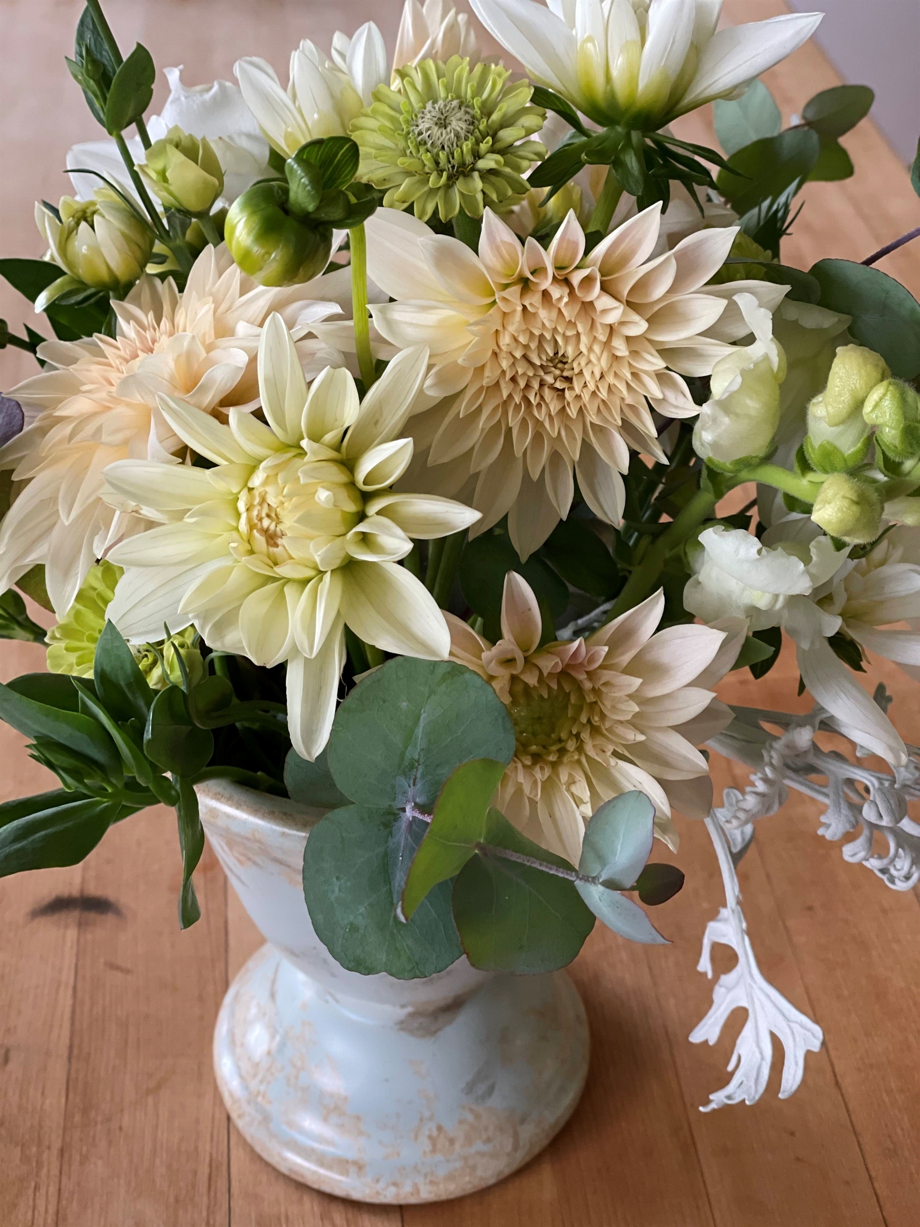 Green white flowers