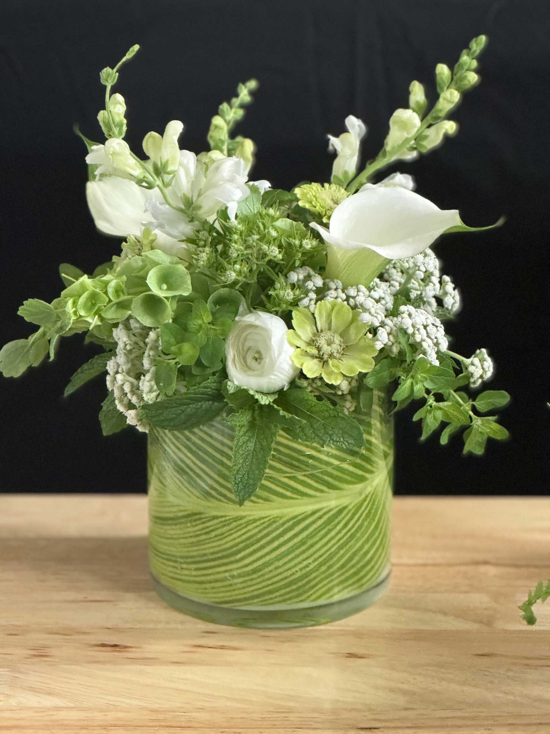 Green white flowers